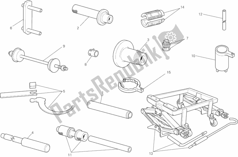 All parts for the 01b - Workshop Service Tools of the Ducati Diavel Carbon FL USA 1200 2015